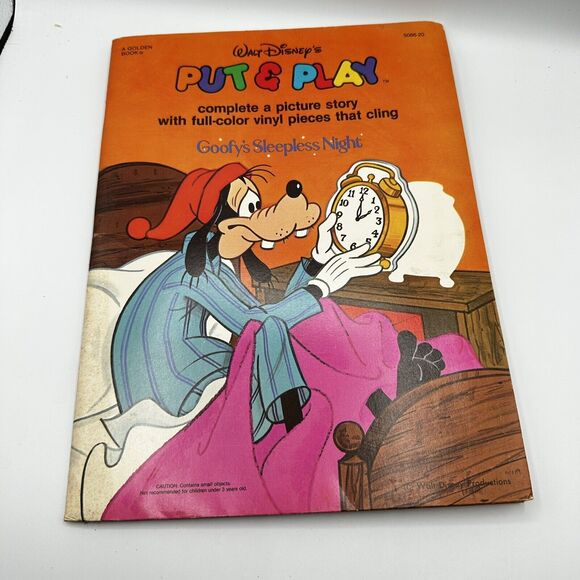 Vintage Put and Play 80s Walt Disney Goofy's Sleepless Night Paperback book - Picture 2 of 8